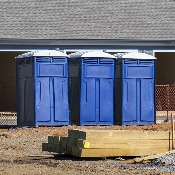 what is the expected delivery and pickup timeframe for the portable toilets in Emmet